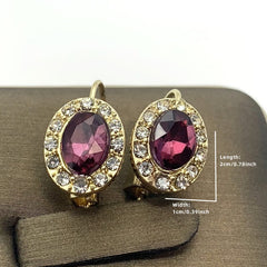 Rose Red Synthetic Gems Dangle Earrings Vintage Style Jewelry