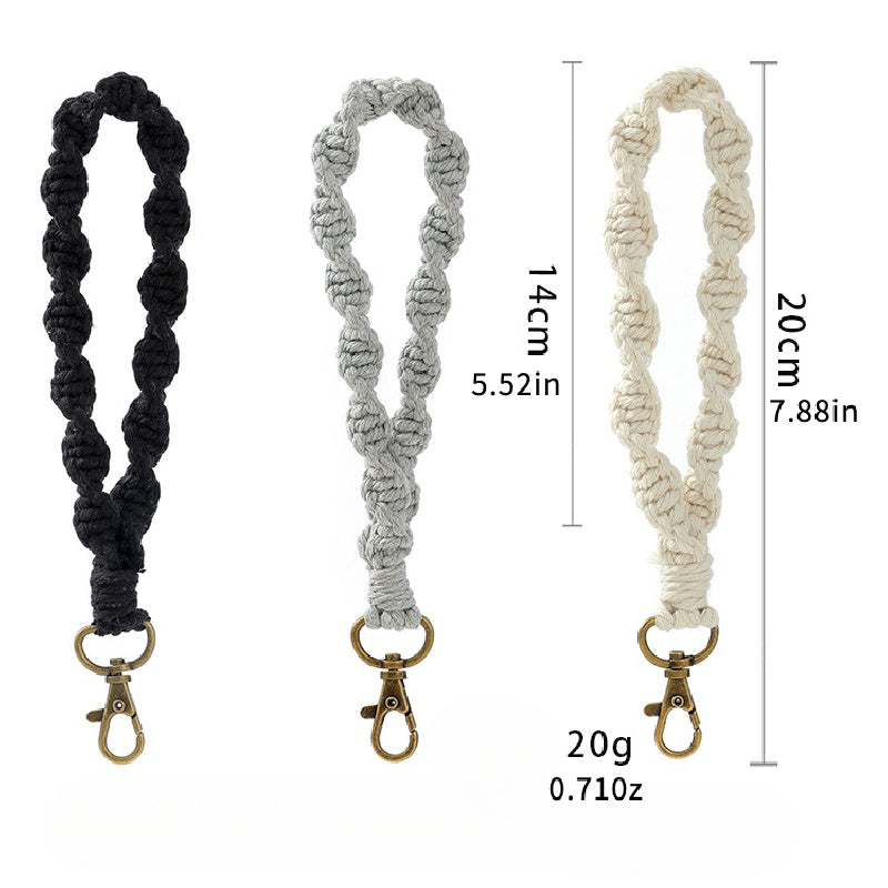Hand Woven Cotton Rope Keychain Bracelet for Girls Wristband