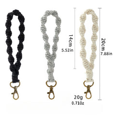 Hand Woven Cotton Rope Keychain Bracelet for Girls Wristband