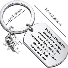 Flying Dragon Stainless Steel Keychain Backpack Bag Pendant Halloween Gift