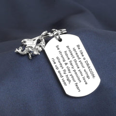 Flying Dragon Stainless Steel Keychain Backpack Bag Pendant Halloween Gift