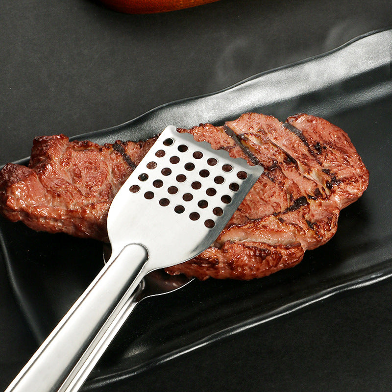 Stainless Steel BBQ Food Tong Anti Heat Bread Clip for Outdoor Camping