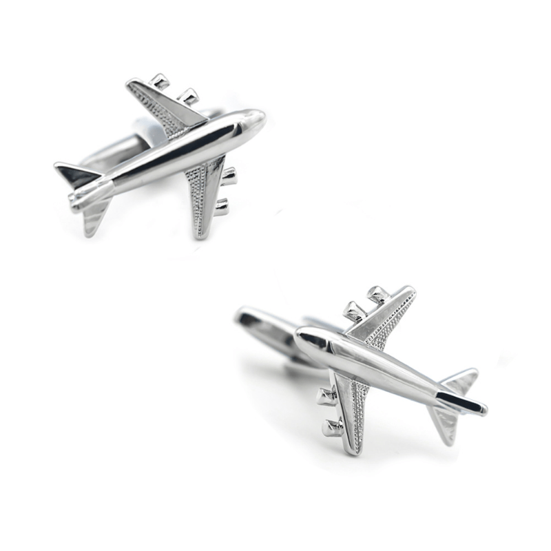 Fighter Aircraft Pattern Metal Cufflinks Suit Decoration