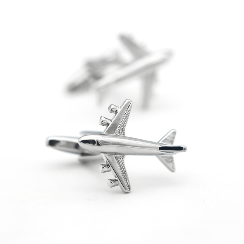 Fighter Aircraft Pattern Metal Cufflinks Suit Decoration