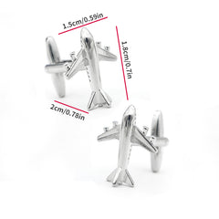 Fighter Aircraft Pattern Metal Cufflinks Suit Decoration