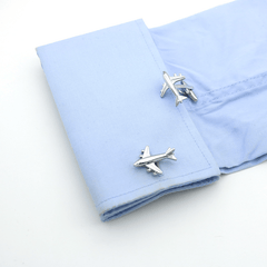 Fighter Aircraft Pattern Metal Cufflinks Suit Decoration