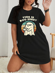 Halloween Ghost Print Short Sleeve Nightdress