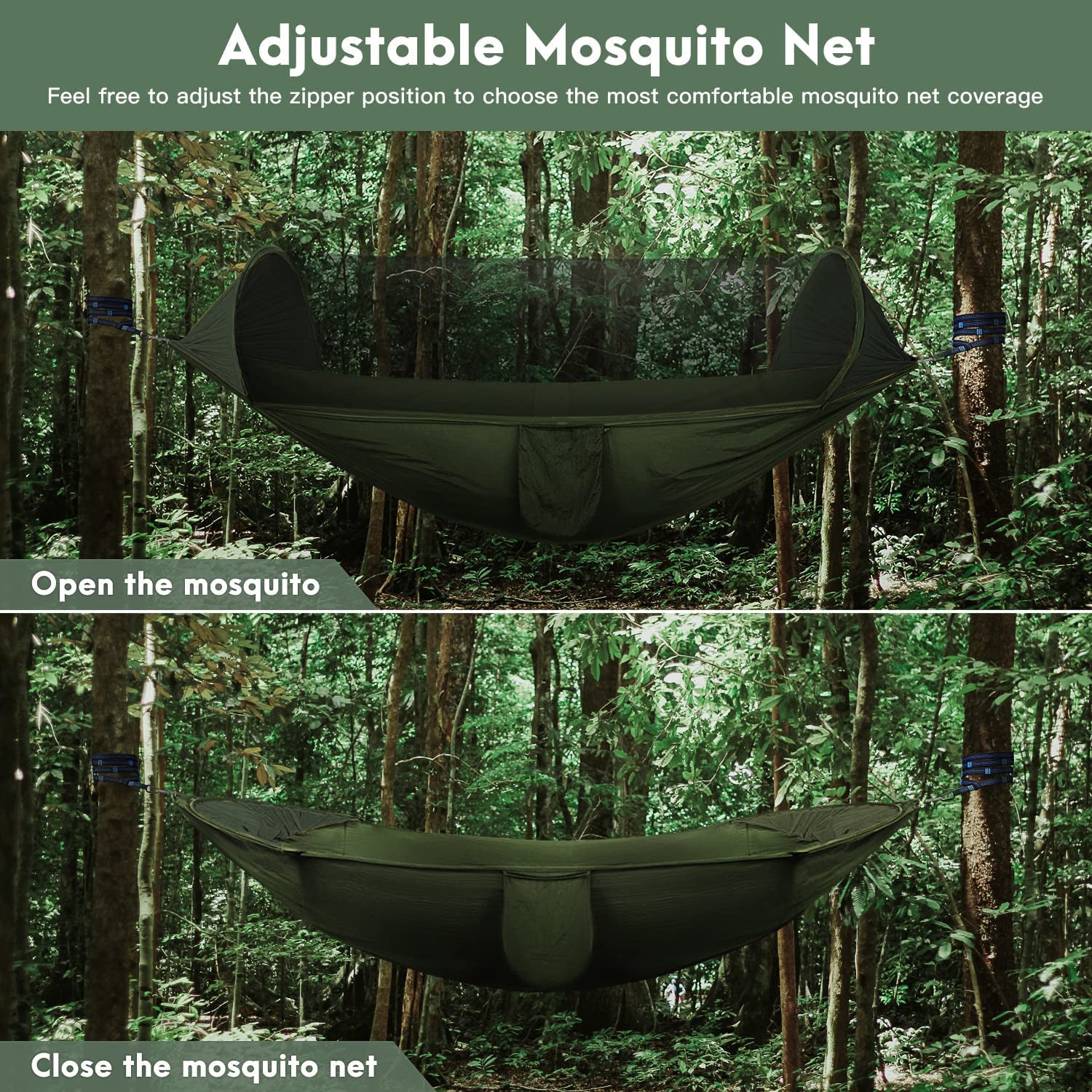 Double Camping Hammock With Mosquito Net Ultralight Nylon Parachute Hammocks