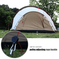 Metal Pulley with Ratchet Hook and Lanyard for Safe Suspension