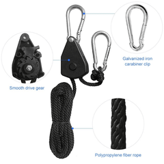 Metal Pulley with Ratchet Hook and Lanyard for Safe Suspension