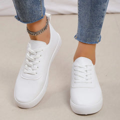 Women's Lace Skate Shoes Non Slip Round Toe Comfortable Flat Shoes