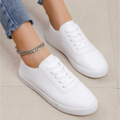Women's Lace Skate Shoes Non Slip Round Toe Comfortable Flat Shoes