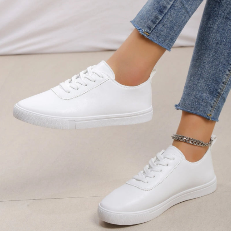 Women's Lace Skate Shoes Non Slip Round Toe Comfortable Flat Shoes