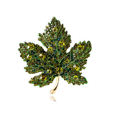 Crystal Leaf Style Brooch Pin For Girls Kids Backpack Hat Decoration
