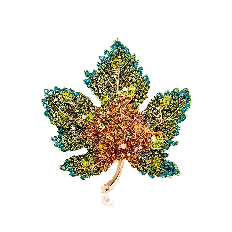 Crystal Leaf Style Brooch Pin For Girls Kids Backpack Hat Decoration