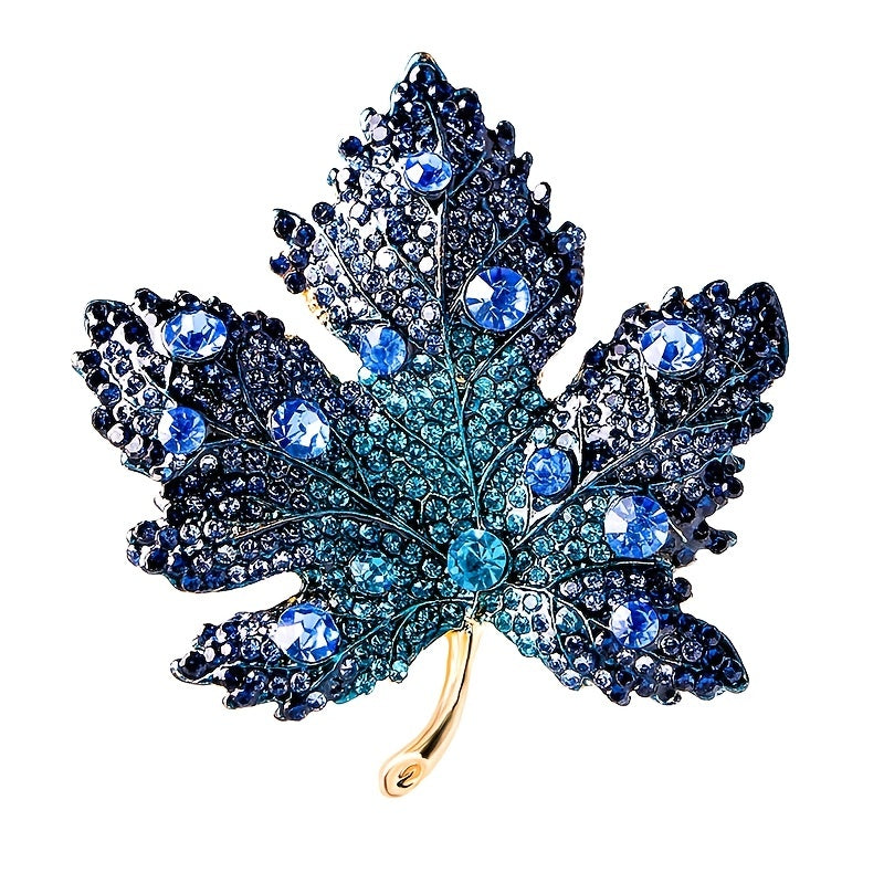 Crystal Leaf Style Brooch Pin For Girls Kids Backpack Hat Decoration