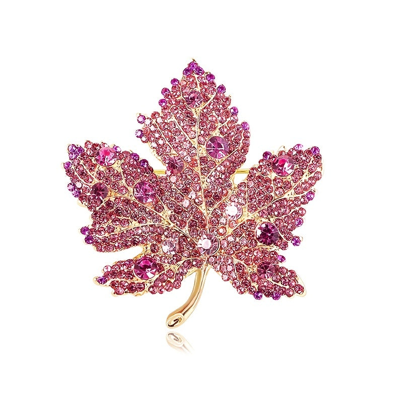 Crystal Leaf Style Brooch Pin For Girls Kids Backpack Hat Decoration