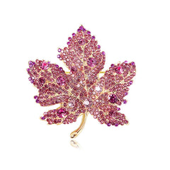 Crystal Leaf Style Brooch Pin For Girls Kids Backpack Hat Decoration