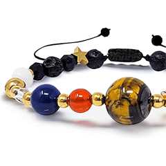 Solar System Crystal Bead Bracelet Adjustable Braid Strand