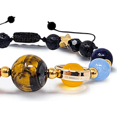 Solar System Crystal Bead Bracelet Adjustable Braid Strand