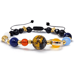 Solar System Crystal Bead Bracelet Adjustable Braid Strand