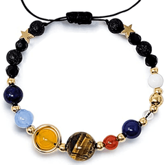 Solar System Crystal Bead Bracelet Adjustable Braid Strand