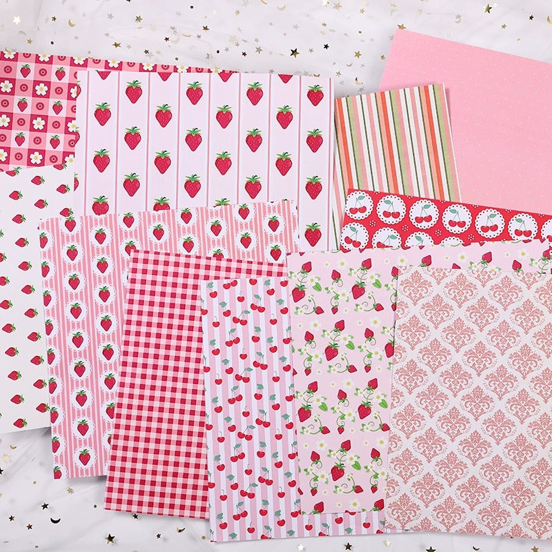 20 Sheets Pink Material Papers Retro Journal Ballet Decoration DIY Tools Student