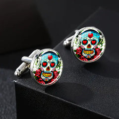 Skull Alloy Cufflinks For Men Shirt Cufflinks Halloween Gift