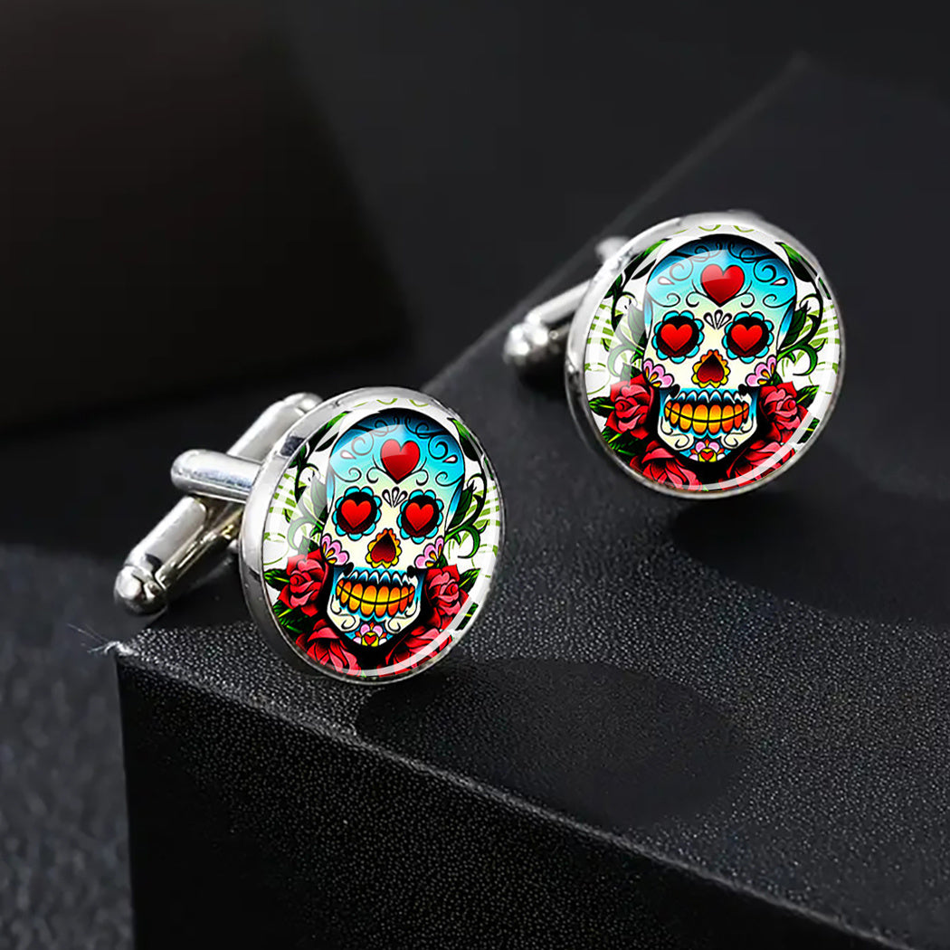 Skull Alloy Cufflinks For Men Shirt Cufflinks Halloween Gift