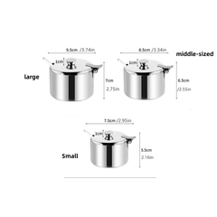 Stainless Steel Seasoning Box with Spoon Clear Spice Pots