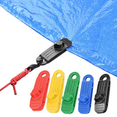 Windproof Tent Tarp Clips - Secure Tarp Snaps for Camping