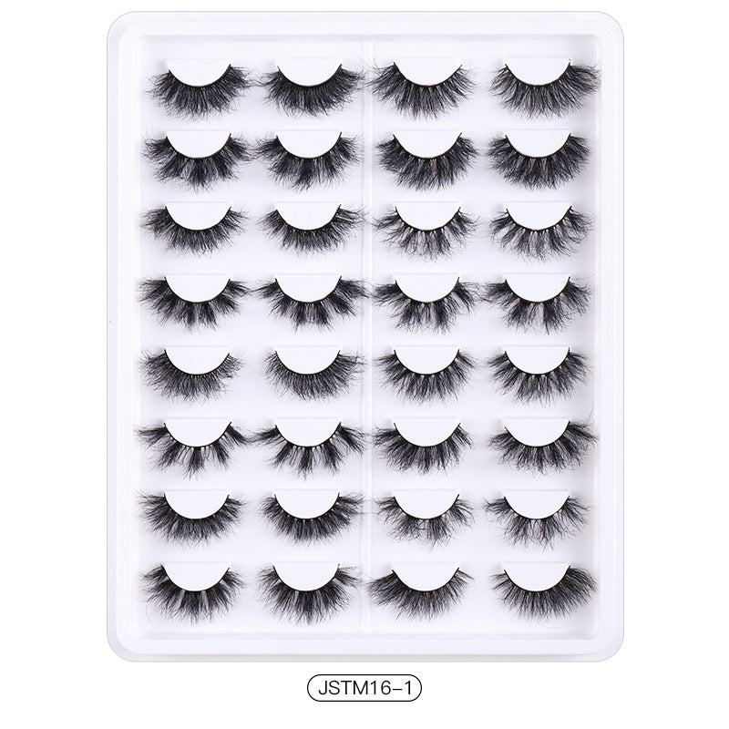 16 Pairs Messy Volume Faux Mink Lashes Cosplay Party Makeup Extension