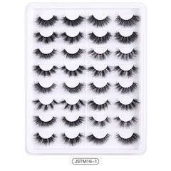 16 Pairs Messy Volume Faux Mink Lashes Cosplay Party Makeup Extension