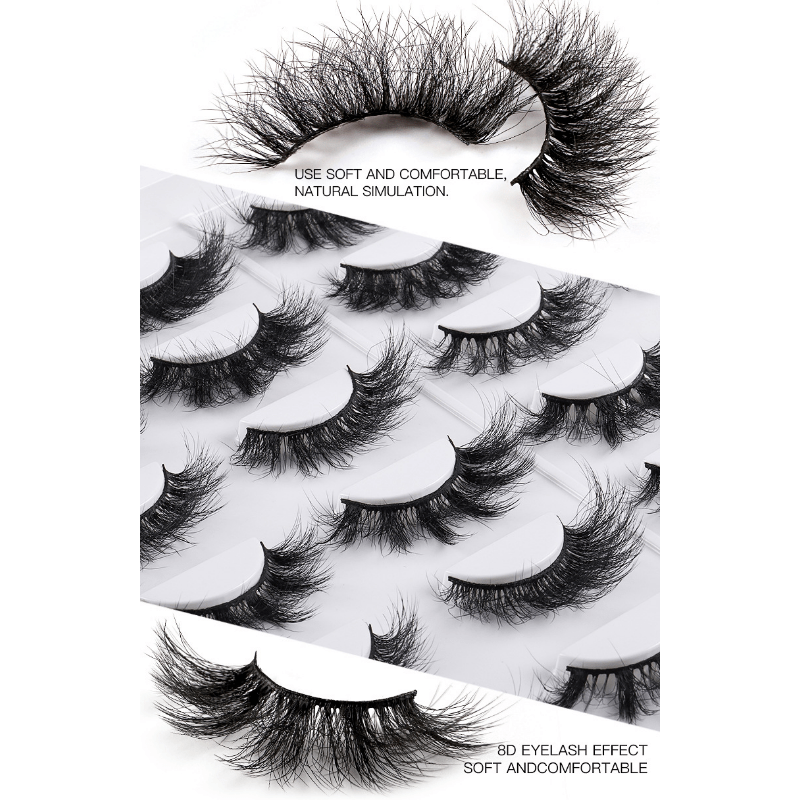 16 Pairs Messy Volume Faux Mink Lashes Cosplay Party Makeup Extension