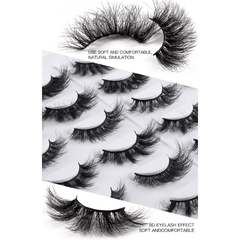 16 Pairs Messy Volume Faux Mink Lashes Cosplay Party Makeup Extension