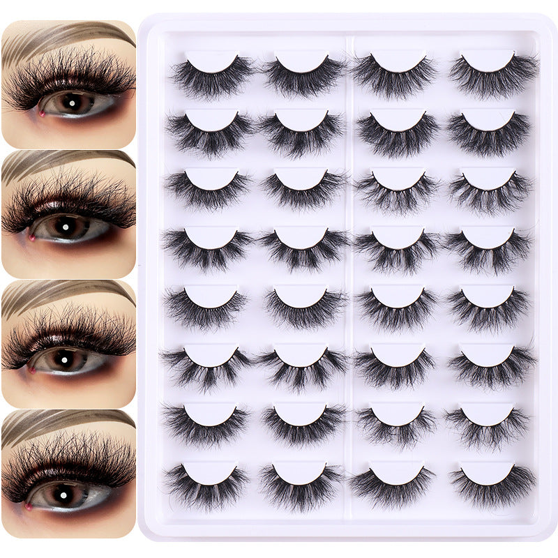 16 Pairs Messy Volume Faux Mink Lashes Cosplay Party Makeup Extension