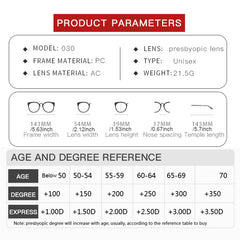 TR90 Anti Light Reading Glasses Ultra Light Eye Protection Readers Eyewear