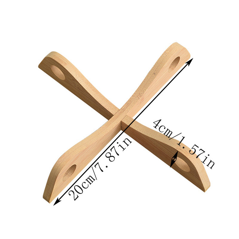 Bamboo Pot Holder Stand Heat Insulation Anti Scald Rack Kitchen Tools