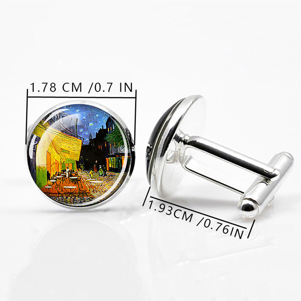 Oil Painting Cufflinks For Men Shirt Shirt Cufflinks Cuff Links