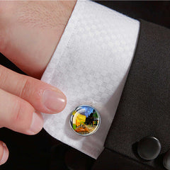 Oil Painting Cufflinks For Men Shirt Shirt Cufflinks Cuff Links