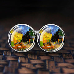 Oil Painting Cufflinks For Men Shirt Shirt Cufflinks Cuff Links