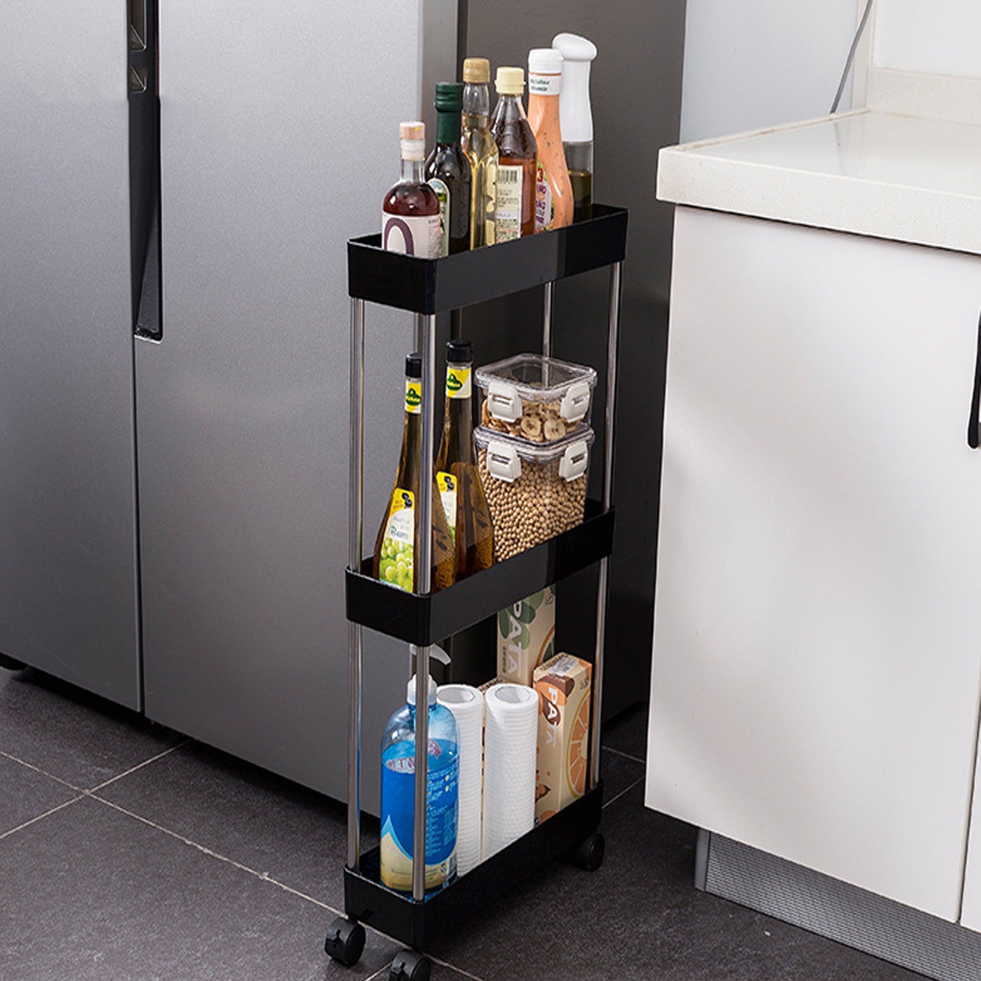 Stylish Clip Organizer with Hooks for Kitchen Bathroom