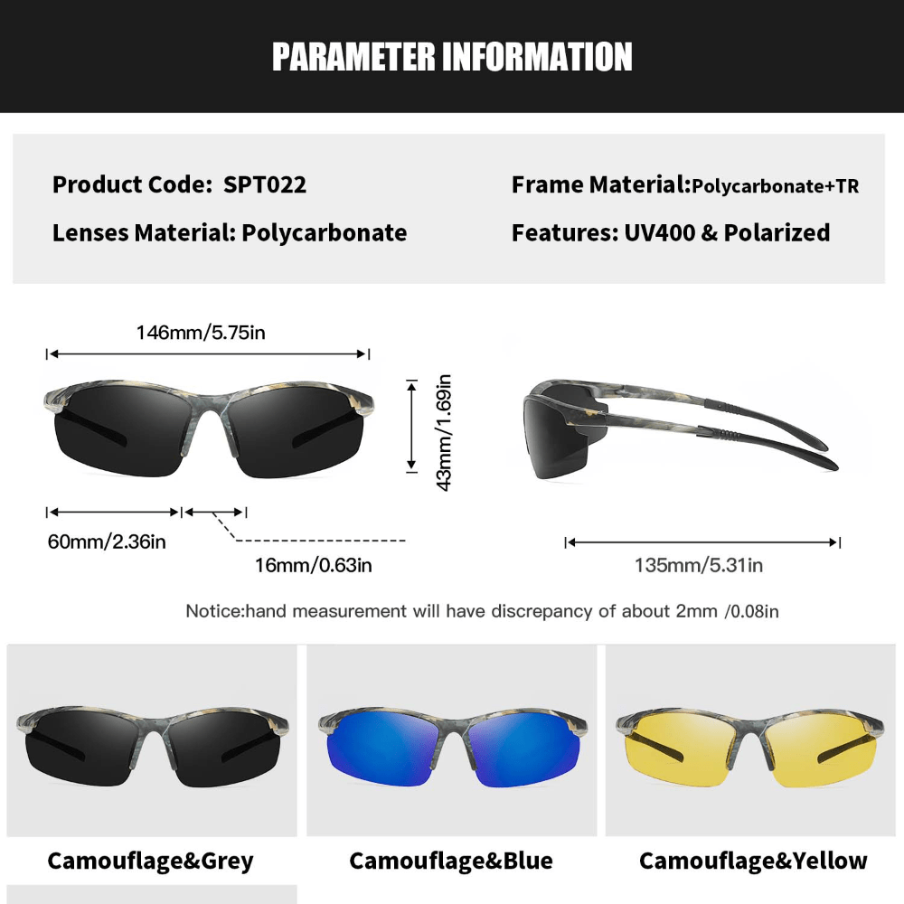 RoyalHot Camo Frame Polarized Sports Sunglasses UV Protection