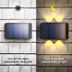 Solar Wall Lamp Outdoor 4 LED Lights Waterproof Luminous Balcony Yard Garden