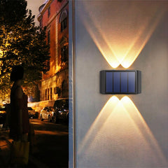 Solar Wall Lamp Outdoor 4 LED Lights Waterproof Luminous Balcony Yard Garden