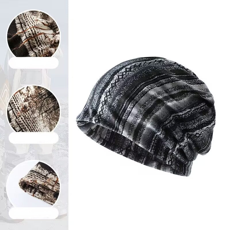 French Fleece Windproof Turban Hat Lightweight Cotton Beanie