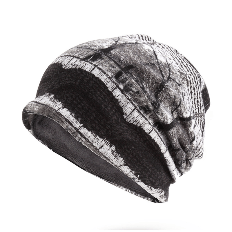 French Fleece Windproof Turban Hat Lightweight Cotton Beanie