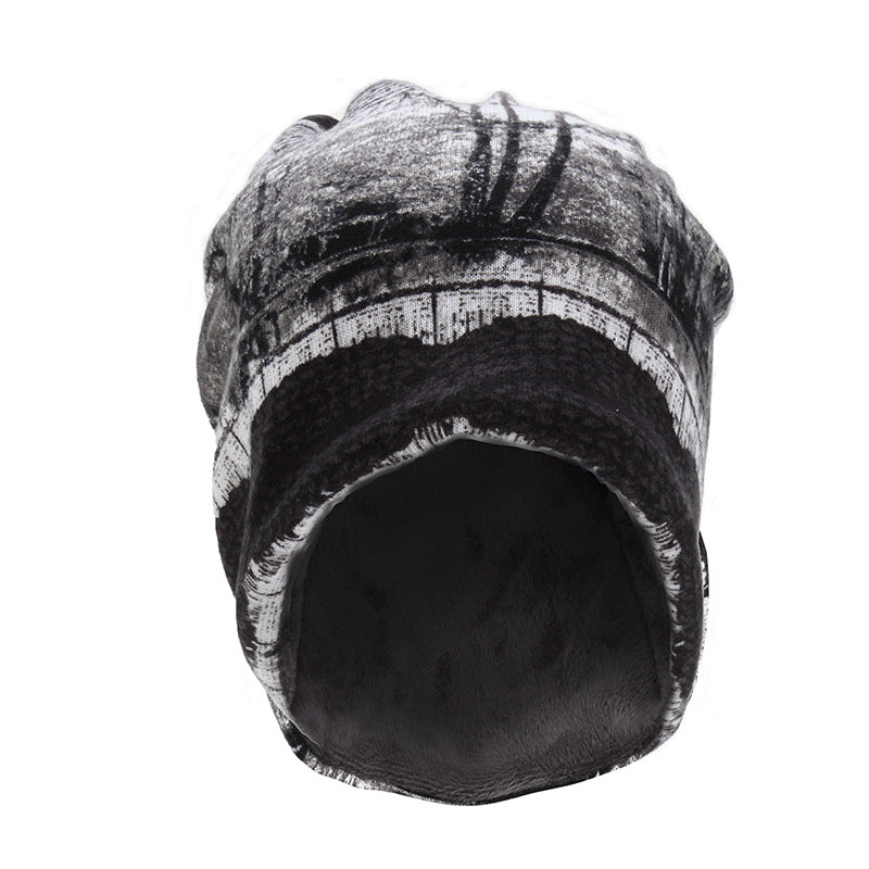 French Fleece Windproof Turban Hat Lightweight Cotton Beanie