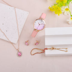 Student Quartz Watch and 4pcs Jewelry Set