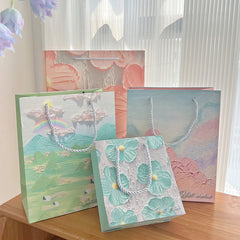 Painting Gift Bag Birthday Gift Tote Bag High End Retail Boutique Supermarkets